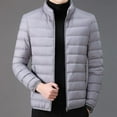 thumbnail image 1 of Ana Men Ultra Light Packable Cotton Coat Jacket Solid Color Long Sleeve Top Winter, 1 of 9