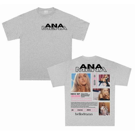 Ana Mena 2025 New Album T-shirts - Vintage Aesthetic Fashion Streetwear Tees, Unisex 100% Cotton Oversized Short Sleeve