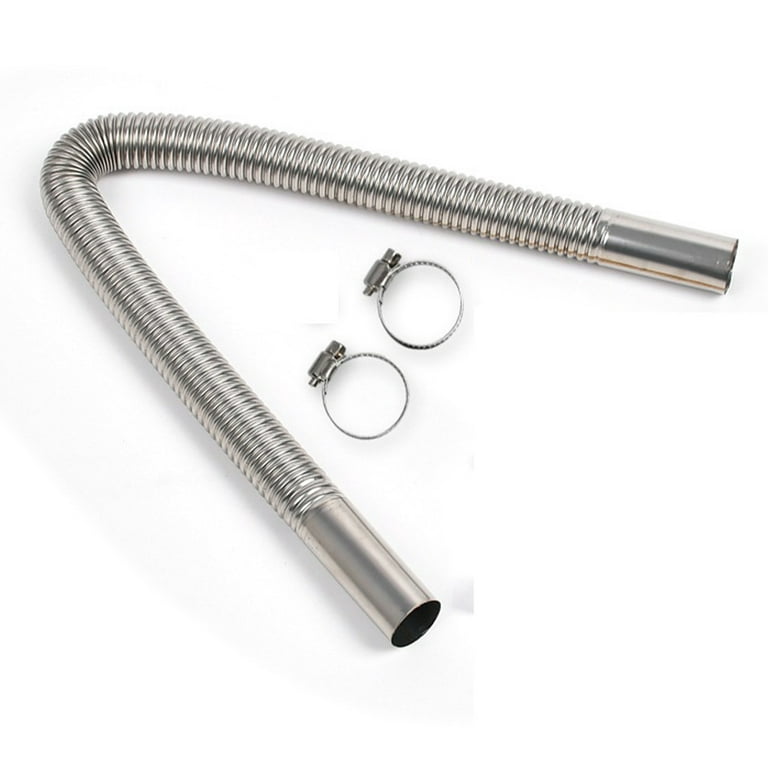 Ana Stainless Steel Exhaust Pipe,Exhaust Hose for Power Generator, 0.98inch  Diameter by 23.6inch Long Car Auxiliary Heater and 1.3inch Maximum Diameter  Clamp 