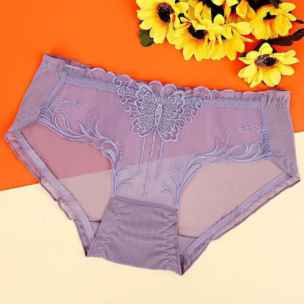 Ana Women Sheer Panties Brief Ultrathin Lace Underwear Seethrough