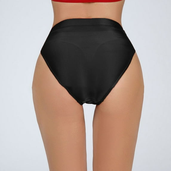 Ana Women Underwear Glossy Briefs Wet Look Knickers Solid Shiny Panties Underpants