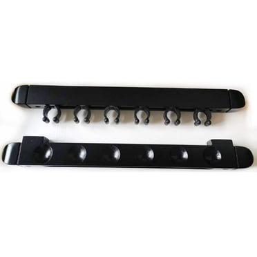 Brown Wall Mount Cue Rack & Ball Shelf – Holds 6 Cues – Billiard Accessory Storage