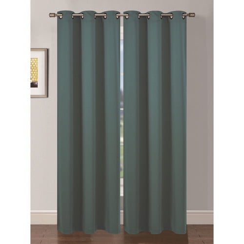 Ana Woven Room Darkening Grommet Curtain Panels