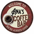 thumbnail image 1 of Ana's Coffee Bar Round Metal Sign Kitchen Room Wall Decor 100140041183, 1 of 1
