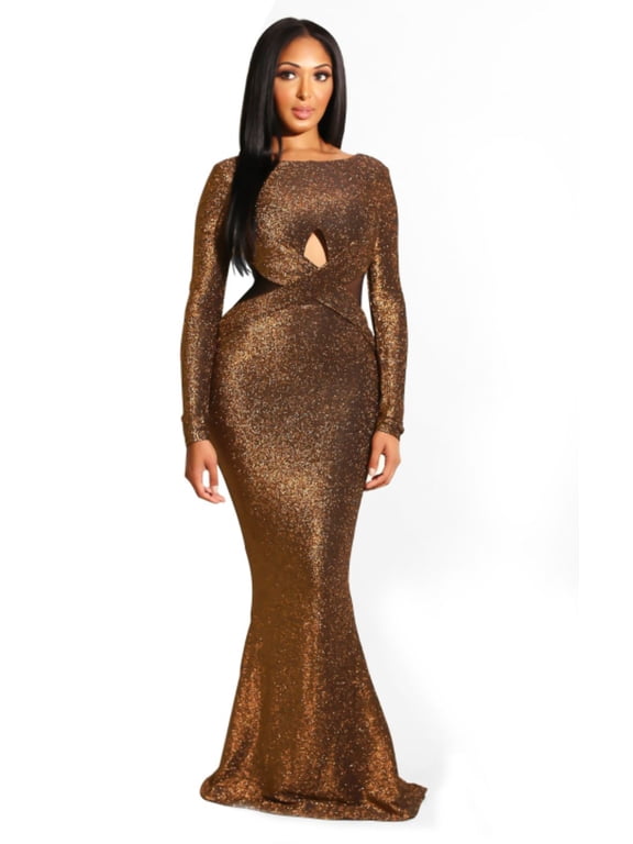 Anaïs mermaid party Long Sleeve Maxi Mermaid Dress.