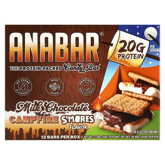Anabar Campfire S'Mores 12 Protein Bars Final Boss Performance 21 Grams Smores