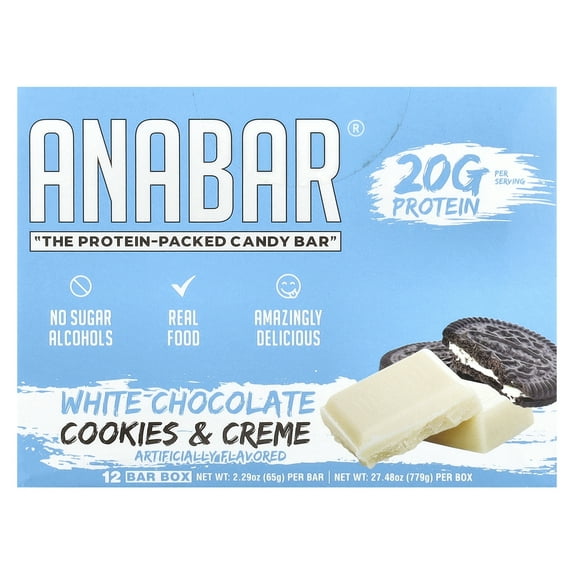 Anabar Cookies and Cream 12 Protein Bars Final Boss Performance 21 Grams