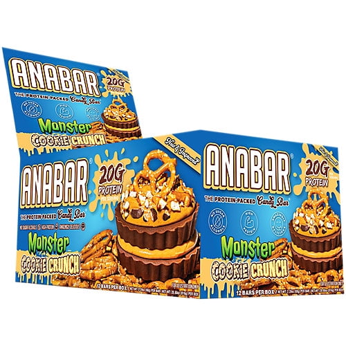 Anabar Monster Cookie Crunch 12 Protein Bars Final Boss Performance 21 Grams