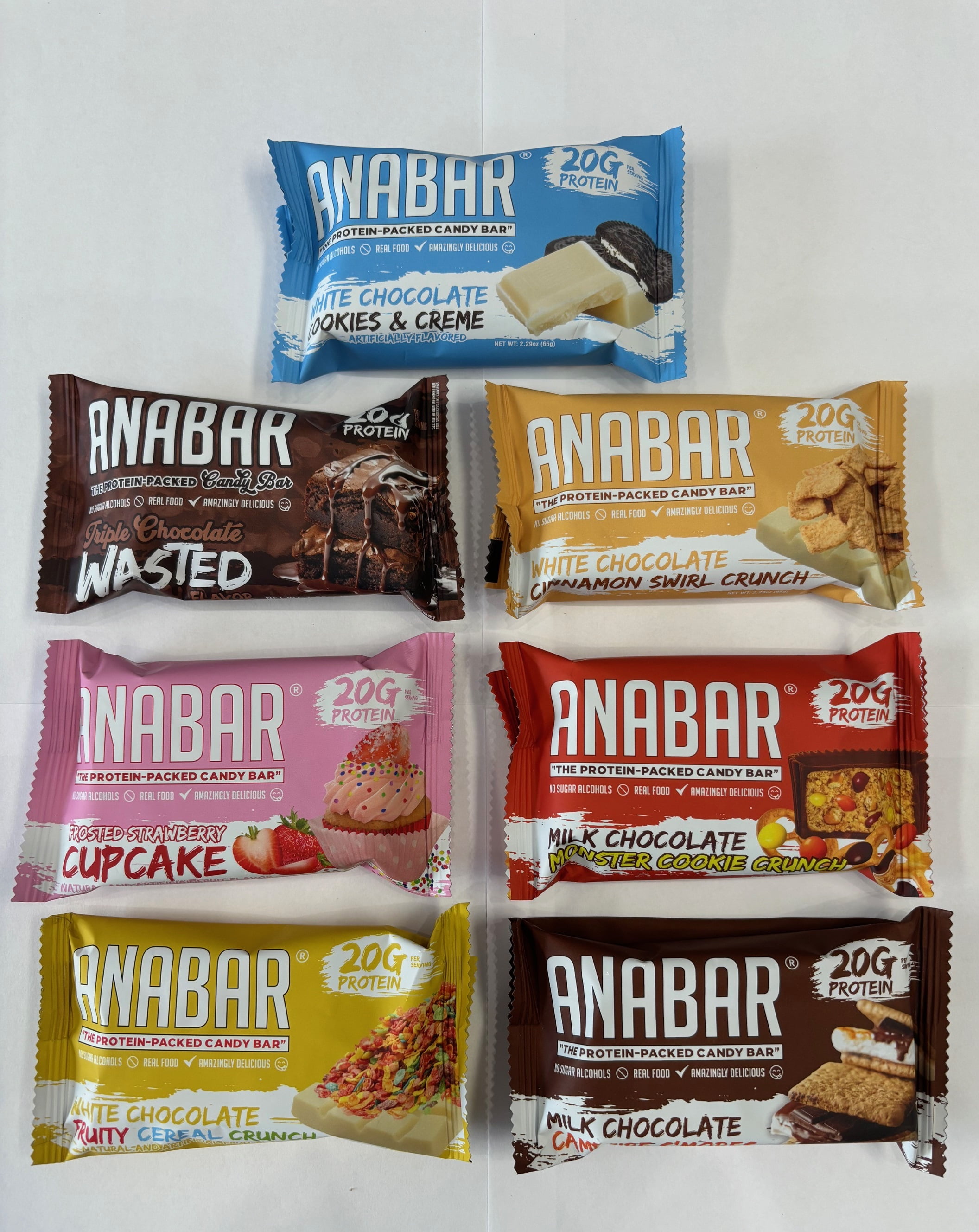 Anabar Protein 7 Bars, Smores, Cookies, Cereal, Strawberry, Cinn, Choc