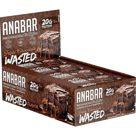 Protein Bar New Triple Chocolate Wasted, 12 Bars, 20 Grams of Protein