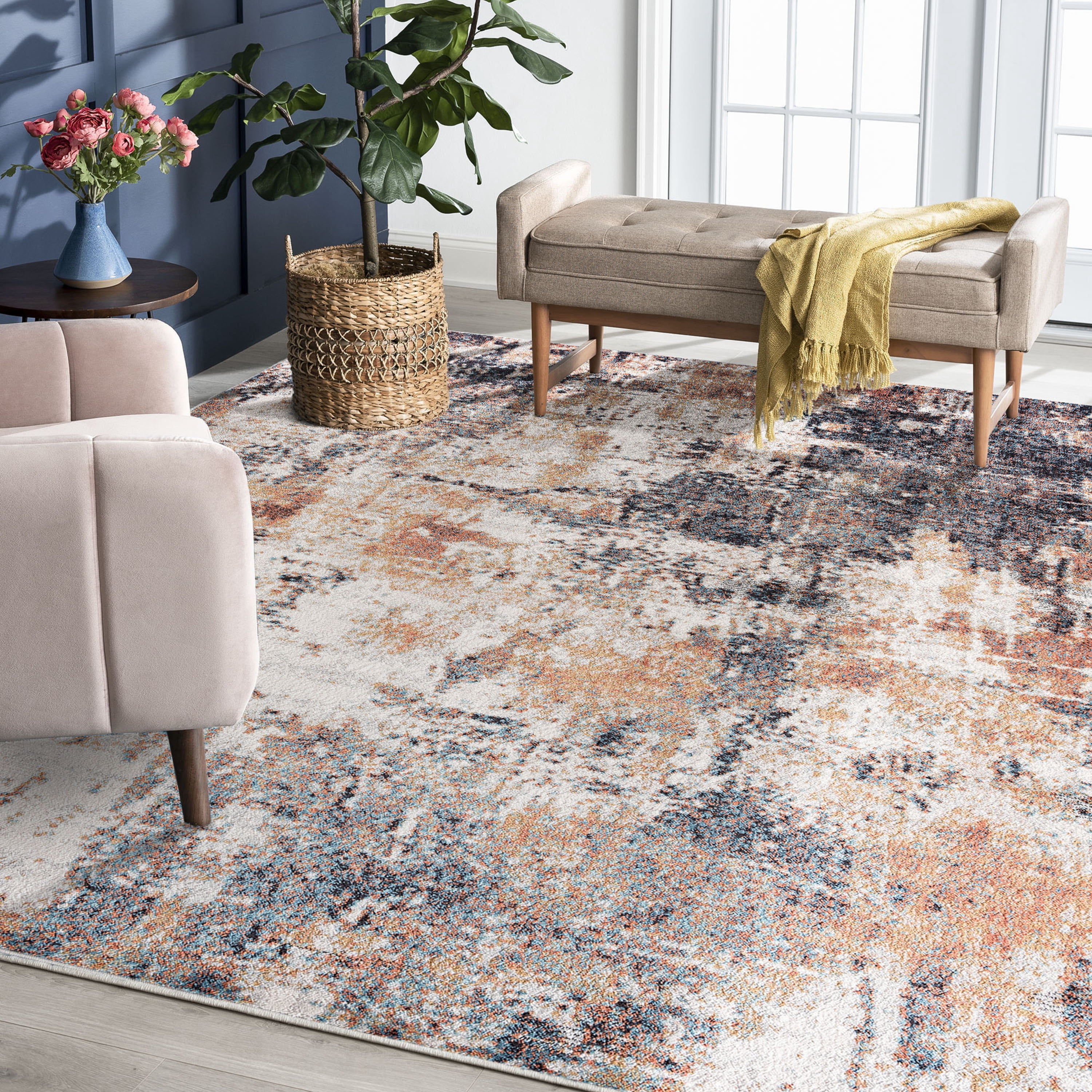 Anabel Contemporary 8' x 10' Multi-Color Polypropylene & Polyester Indoor Area Rug