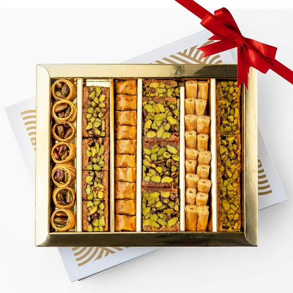 Anabtawi Middle Eastern Sweets VTF5- 50-Piece Assorted Baklava, and Almond Pastry - Traditional Arabic Baklava Gift Box - No Preservatives, No Additives - Gourmet Baklava Pastry Boxes - 400g