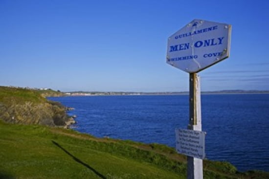 Anachronistic Sign Guillamene Swimming Cove Tramore County Waterford Ireland Canvas Art - Panoramic Images (24 x 16)