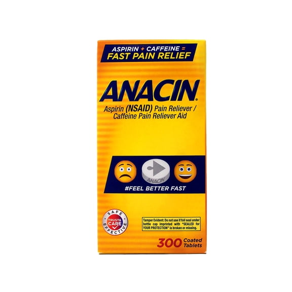 Anacin Fast Pain Relief Pain Reducer Aspirin Tablets, 300 Tablets
