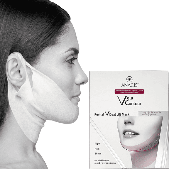 Anacis Double Chin Reducer Mask for Instant Face and Neck Lift Firm and Tighten Sagging Skin 5 Masks