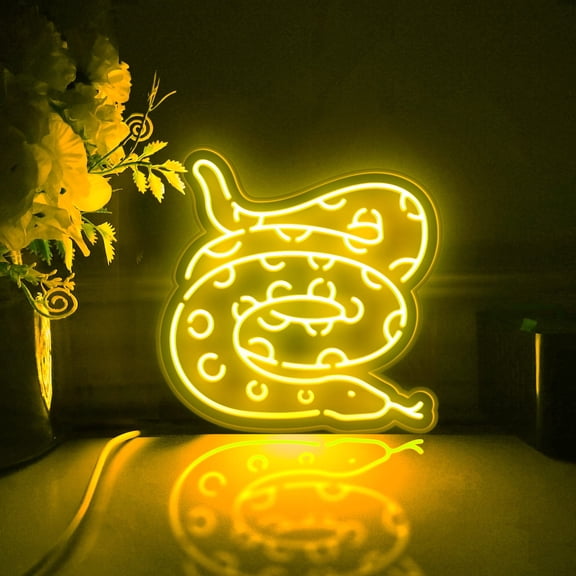 Anaconda, Boa, Jungle Snake Led Light Box, Dimmable Neon-Like Light Signs USB Power for Wall Decor Bedroom Decoration, RGB Light (WxH) 16"x16"