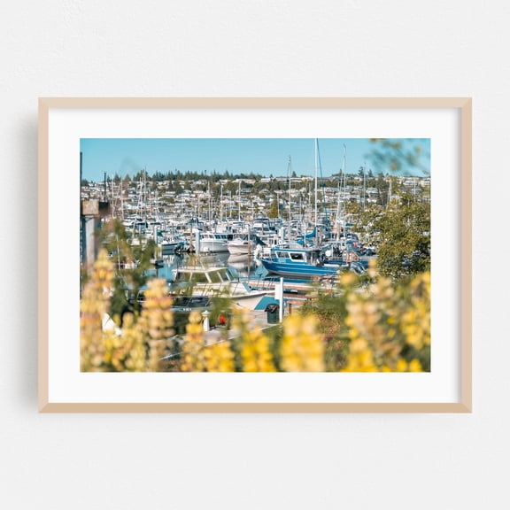 Anacortes Harbor - Anacortes Washington Photography Harbor Boat Seascape Nautical Port Maritime Coastal Oak Framed Wall Art Print 5 x 7 inches