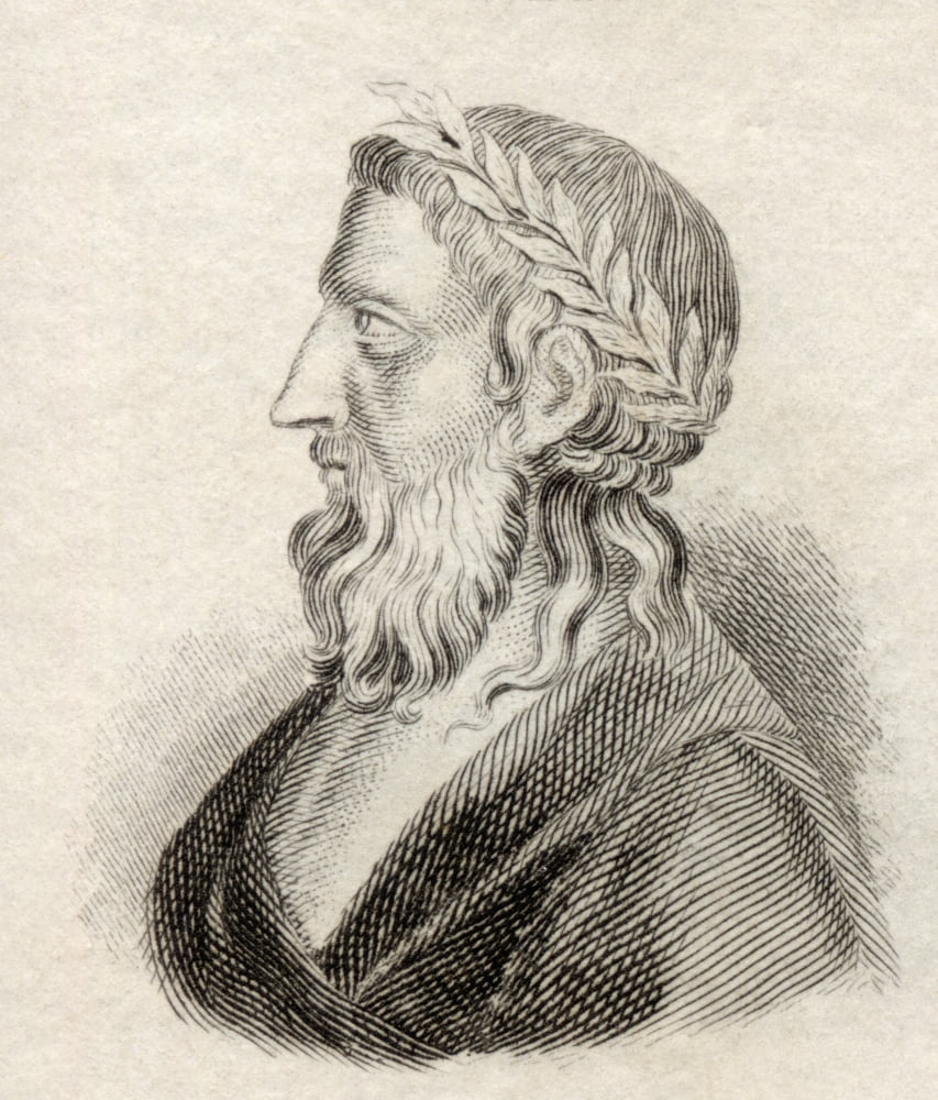 Anacreon 570 Bc To 488 Bc Greek Lyric Poet Notable For His Drinking Songs And Hymns From Crabbs Historical Dictionary Published 1825 Canvas Art - Ken Welsh Design Pics (13 x 15)
