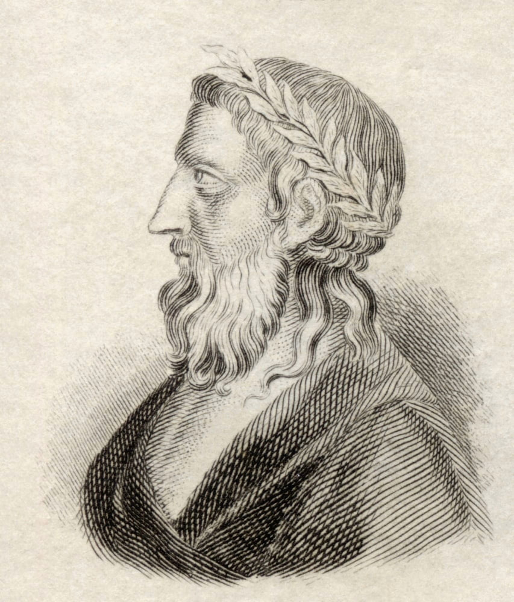 Anacreon 570 Bc To 488 Bc Greek Lyric Poet Notable For His Drinking Songs And Hymns From Crabbs Historical Dictionary Published 1825 Canvas Art - Ken Welsh Design Pics (26 x 30)