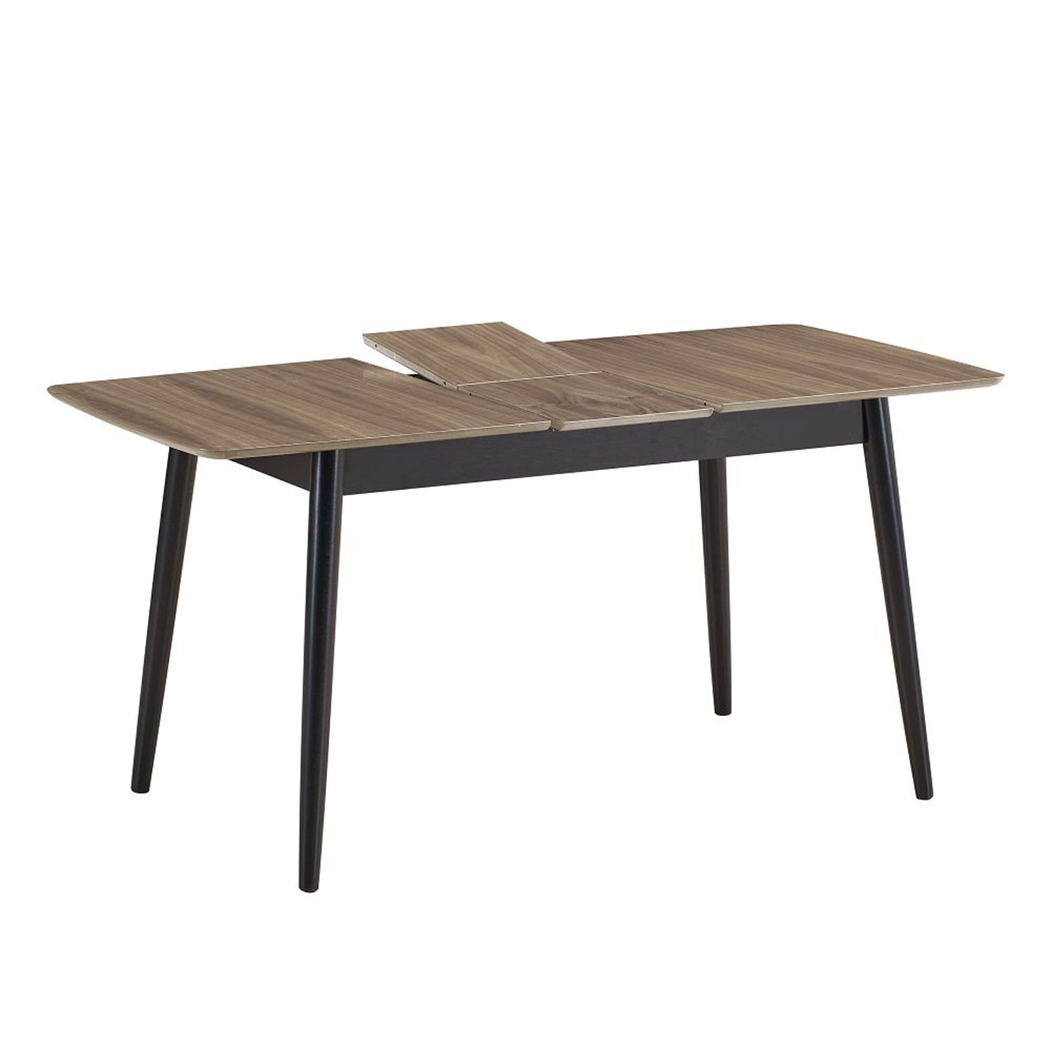 Anae 63 Inch Extendable Brown Wood Dining Table with Black Legs