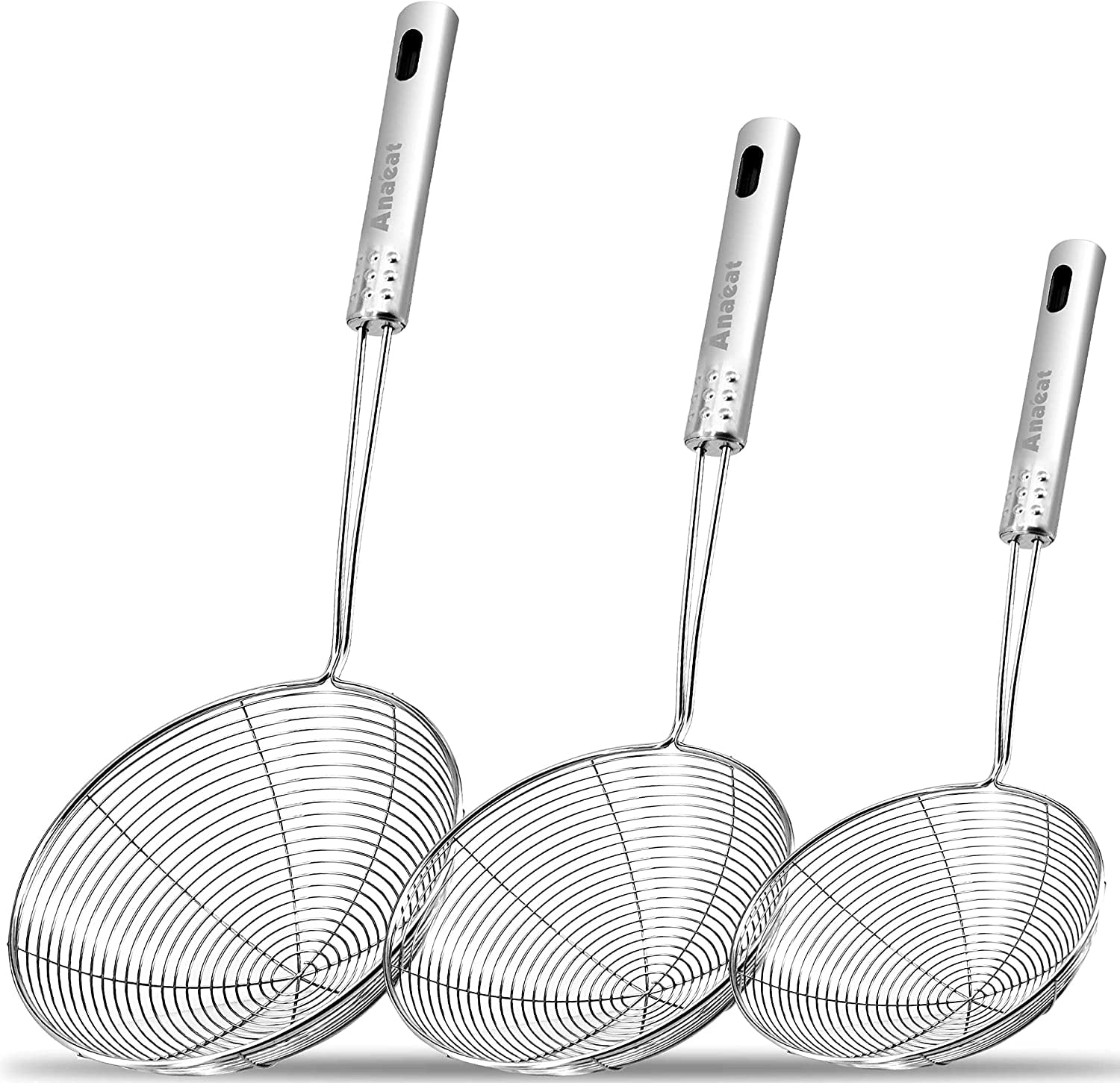 Anaeat Stainless Steel Spider Skimmer, Set of 3 Professional Kitchen ...