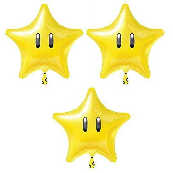 Anagram 18" Super Mario Star Birthday Party Decoration Supply Mylar Foil Helium Balloon 3ct