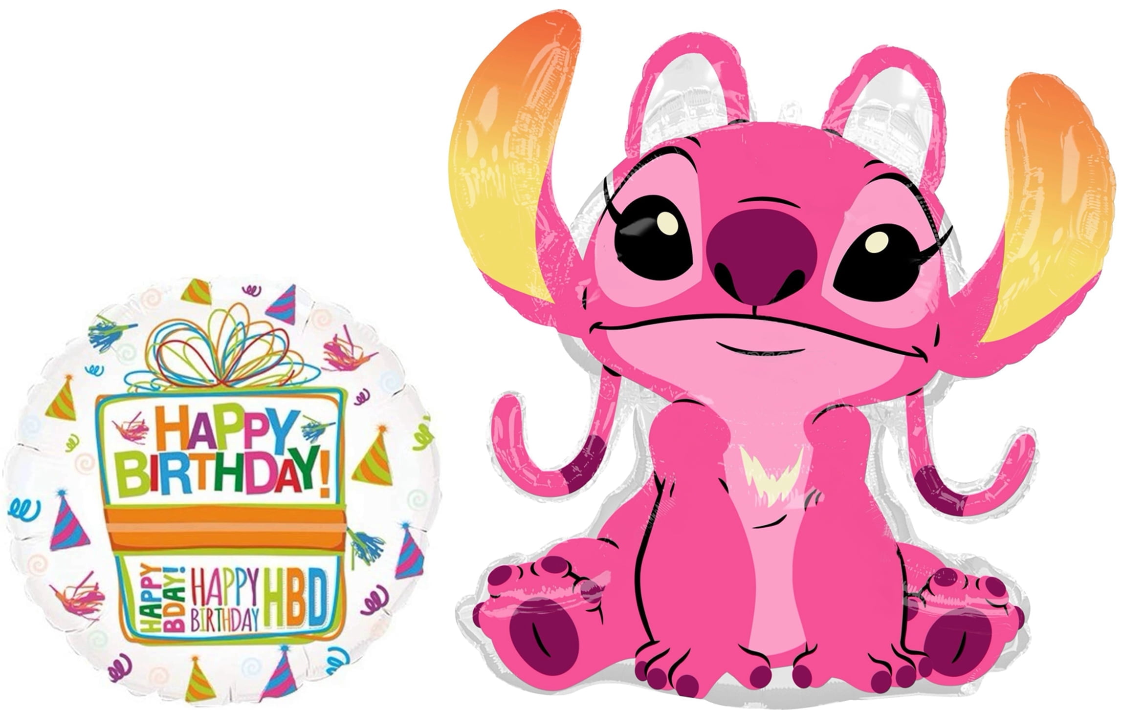 Anagram 27" Angel Birthday Party Supplies Lilo and Stitch 2 pc Balloon Bouquet Decorations