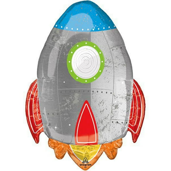 Anagram 29" Blast Off Birthday Foil Balloon, Multicolor