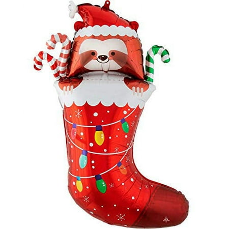 Anagram 31" Sloth Stocking Foil Balloon, Multicolor