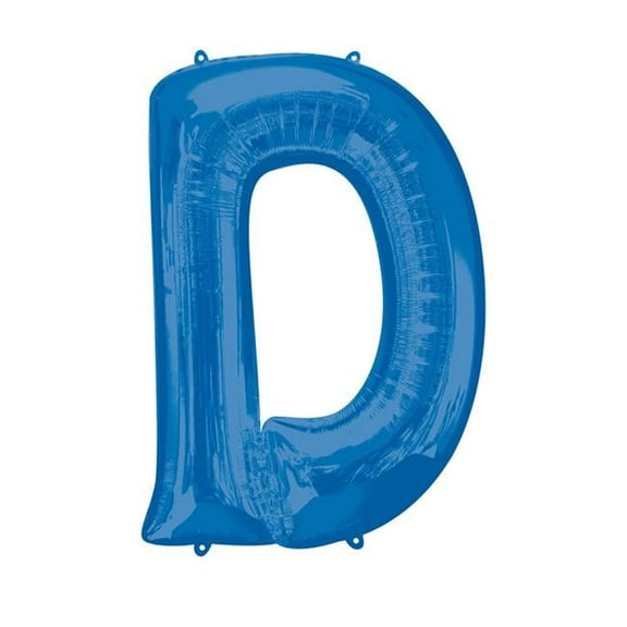Anagram 86450 33 in. Letter D Shape Foil Balloon Blue
