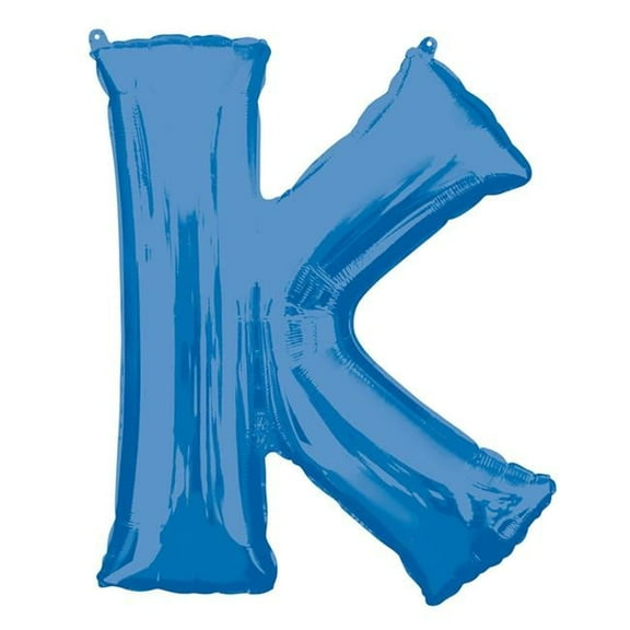 Anagram 86457 33 in. Letter K Shape Foil Balloon  Blue