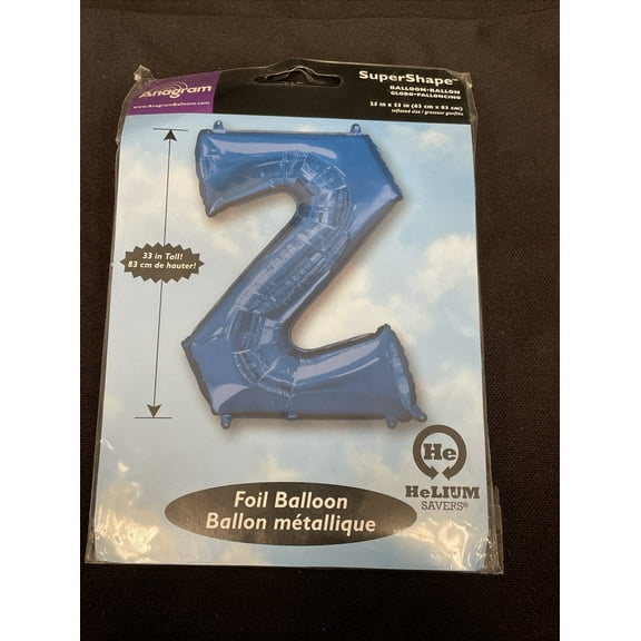 Anagram 86472 33 in. Letter Z Shape Foil Balloon Blue