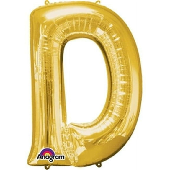 Anagram - 34 Letter 'D' Mylar Balloon - Gold