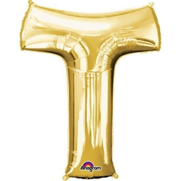 Anagram - 34 Letter 'T' Mylar Balloon - Gold