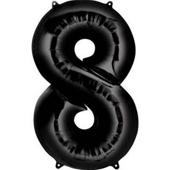 Anagram - 34 Number '8' Mylar Balloon - Black