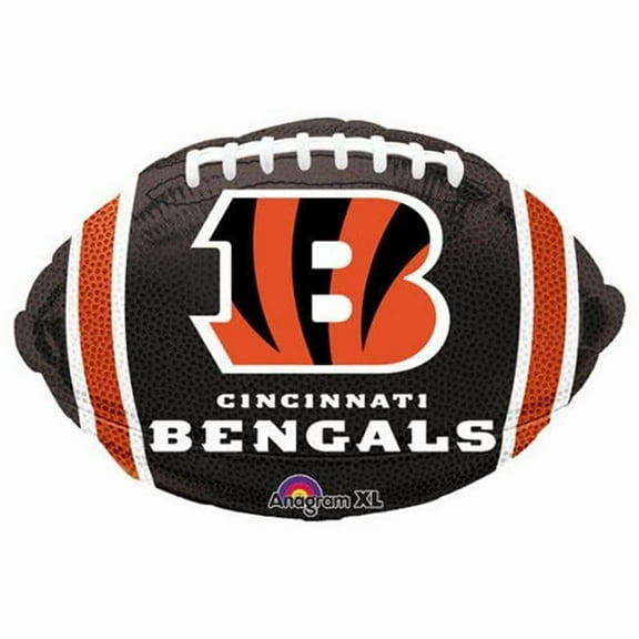 Anagram Cincinnati Bengals Shape 21" Football Football Foil Balloon, Black Orange