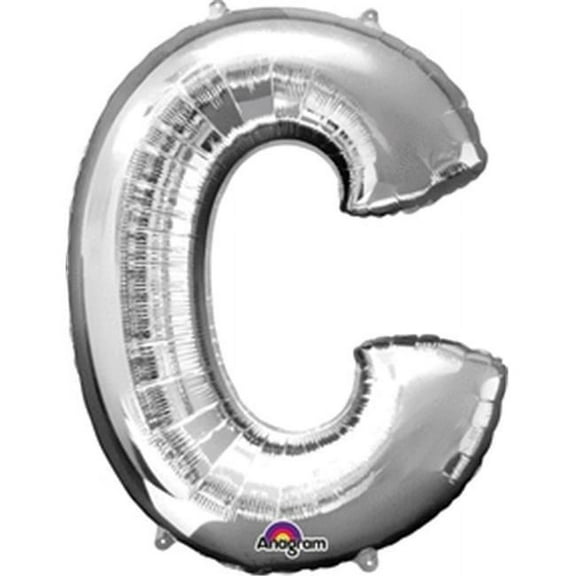 Anagram 78394 32 in. Letter C Silver Supershape Foil Balloon