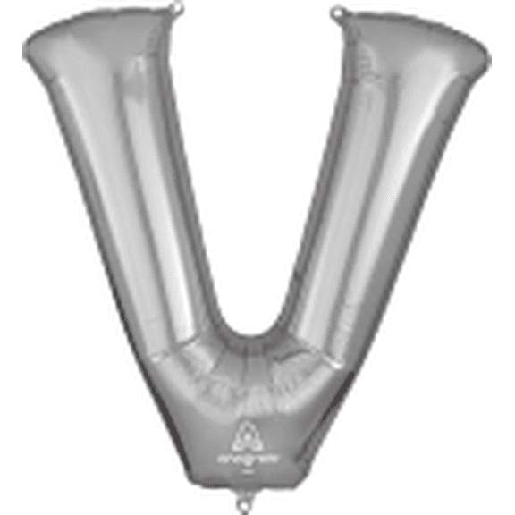 LRG SHP LETTER V SILVER