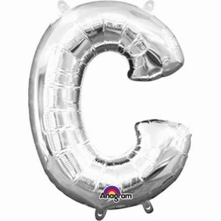 Anagram 78459 16 in. Letter C Silver Supershape Foil Balloon