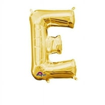 Anagram 78464 16 in. Letter E Gold Supershape Foil Balloon