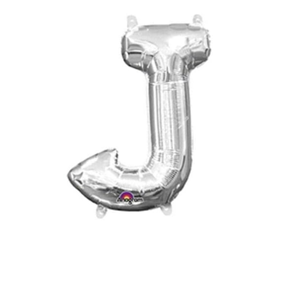 Anagram 78474 16 in. Letter J Silver Supershape Foil Balloon