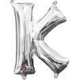 thumbnail image 1 of Anagram 78476 16 in. Letter K Silver Supershape Foil Balloon, 1 of 2