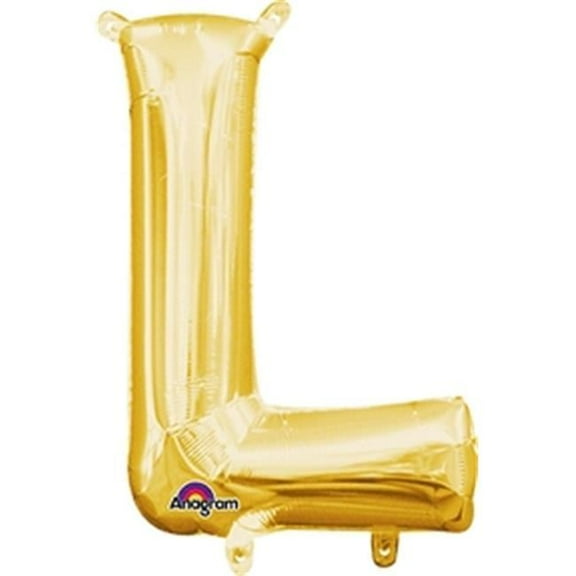 Anagram 78482 16 in. Letter L Gold Supershape Foil Balloon