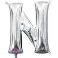 thumbnail image 1 of Anagram 78485 16 in. Letter N Silver Supershape Foil Balloon, 1 of 2