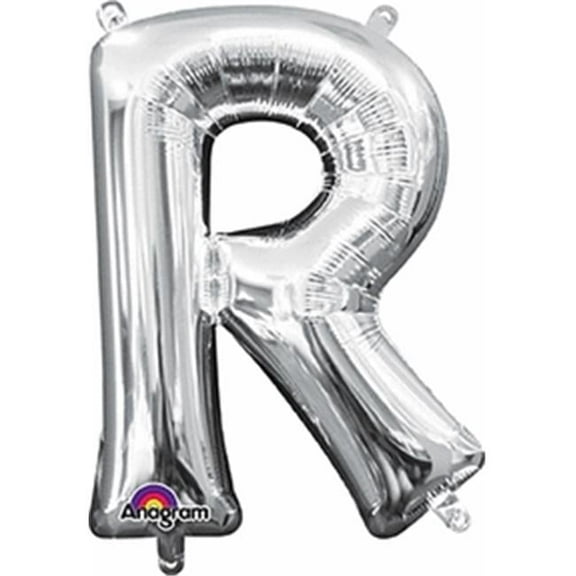Anagram 78493 16 in. Letter R Silver Supershape Foil Balloon