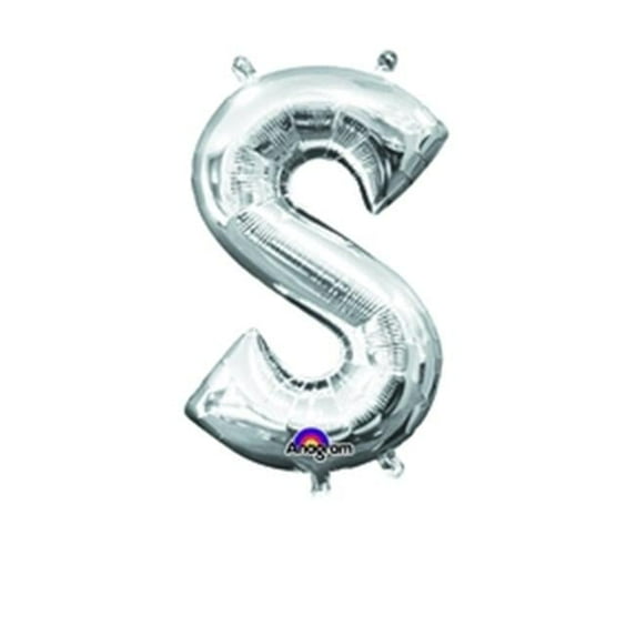 Anagram 78495 16 in. Letter S Silver Supershape Foil Balloon