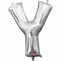 Anagram 78507 16 in. Letter Y Silver Supershape Foil Balloon