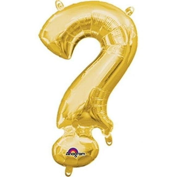 Anagram 78520 16 in. Symbol Question Mark Gold Supershape Foil Balloon