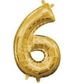 thumbnail image 1 of Anagram 78534 16 in. Number 6 Gold Shape Air Fill Foil Balloon, 1 of 2