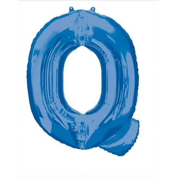 Anagram 86463 32 in. Letter Q Shape Foil Balloon Blue